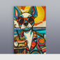 Chill Pup Beach Scene - Premium Canvas Wall Art | Vibrant Dog Print | Custom Sizes Available