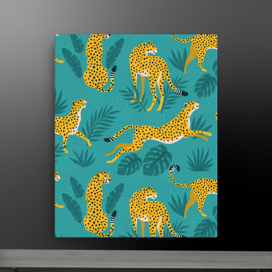 Tropical Cheetah Pattern - Vibrant Safari-Inspired Canvas Art | Modern Jungle Decor | Custom Sizes Available