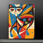 Colorful Abstract Cat - Vibrant Modern Art on Canvas | Playful Feline Wall Decor - luxlabellabs.com