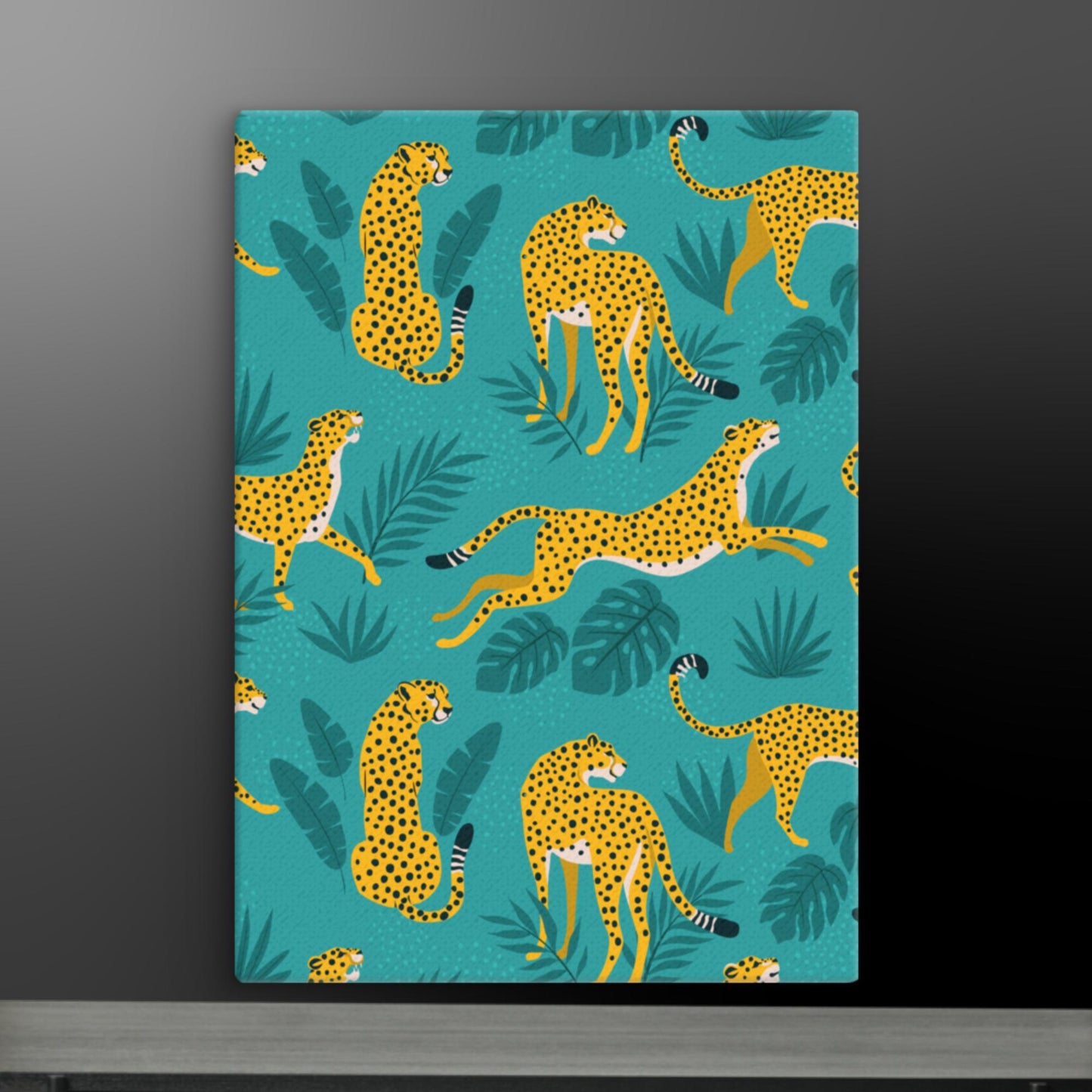 Tropical Cheetah Pattern - Vibrant Safari-Inspired Canvas Art | Modern Jungle Decor | Custom Sizes Available