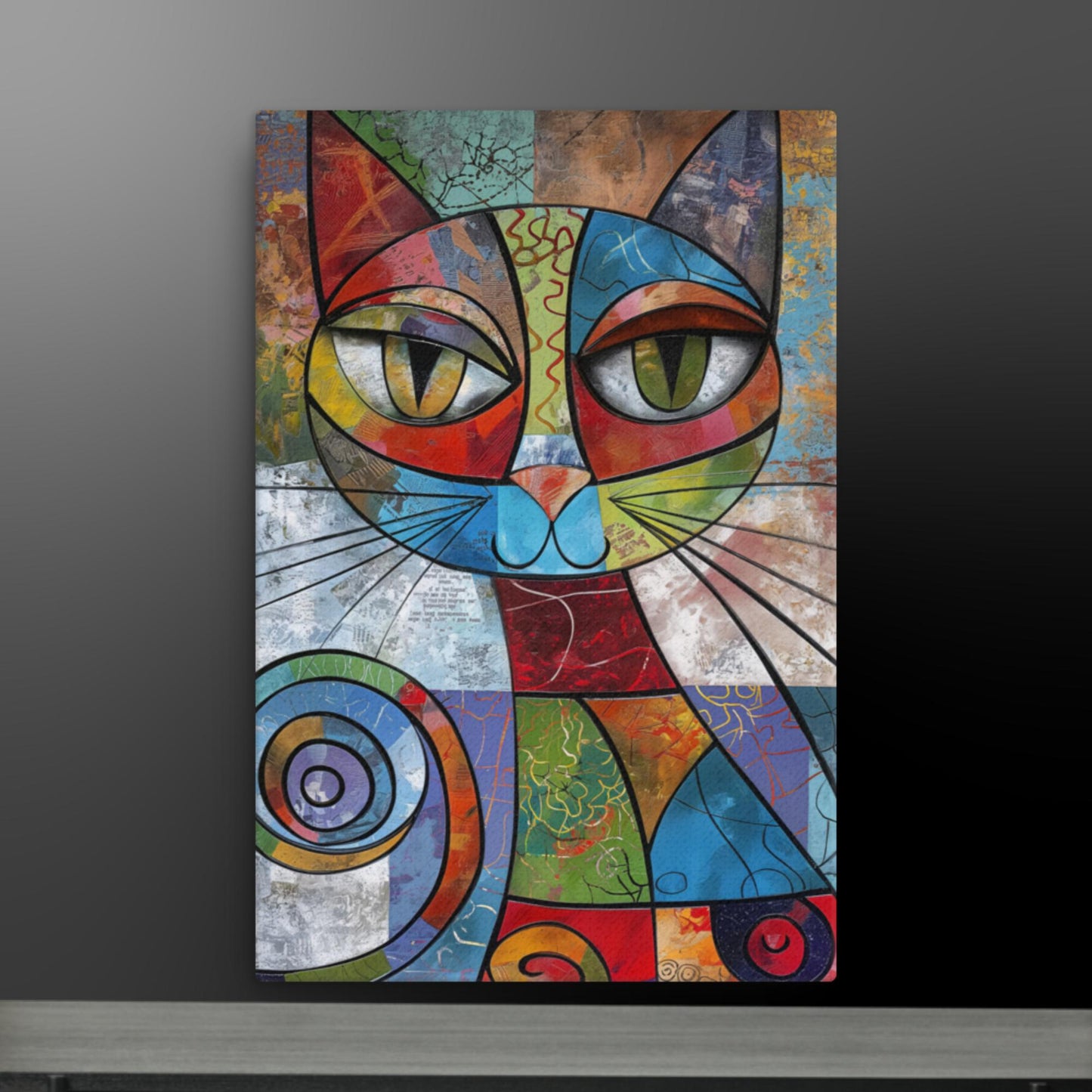 Abstract Cat Portrait Canvas