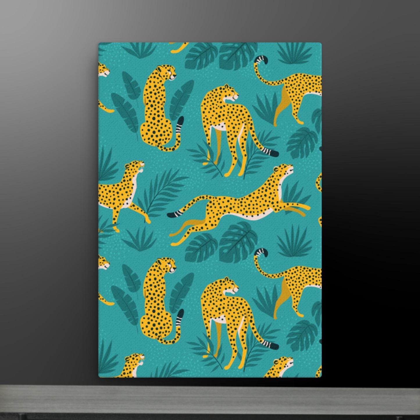 Tropical Cheetah Pattern - Vibrant Safari-Inspired Canvas Art | Modern Jungle Decor | Custom Sizes Available