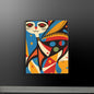 Colorful Abstract Cat - Vibrant Modern Art on Canvas | Playful Feline Wall Decor - luxlabellabs.com