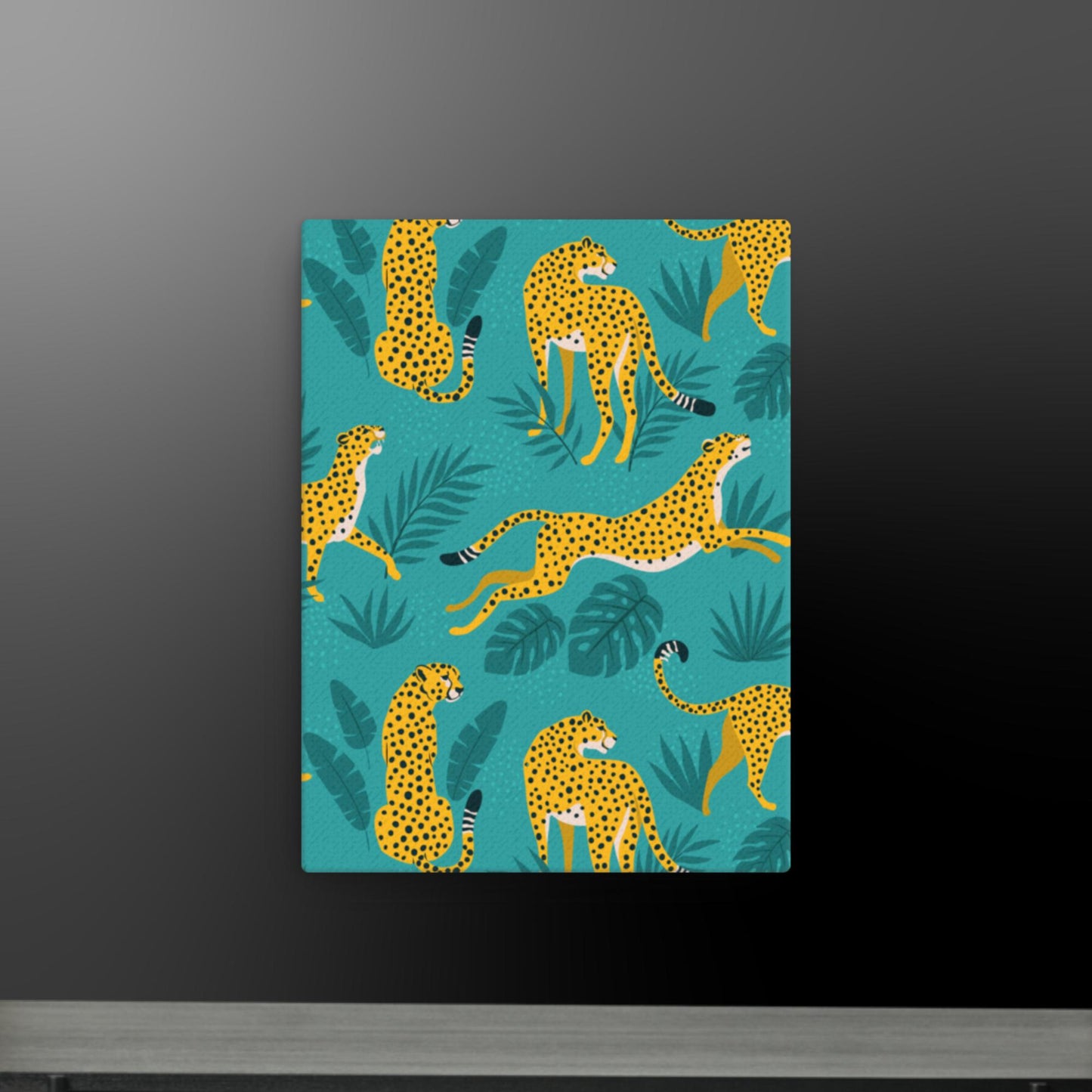 Tropical Cheetah Pattern - Vibrant Safari-Inspired Canvas Art | Modern Jungle Decor | Custom Sizes Available